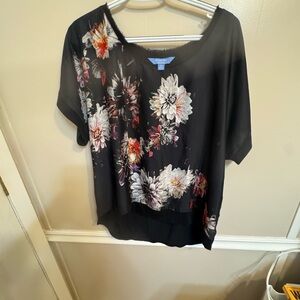 Floral Black Women's Top